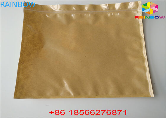 Tas Kertas Reusable Disesuaikan Makanan Pouch Stand Up Ziplock Bukti Bau Dengan Jendela