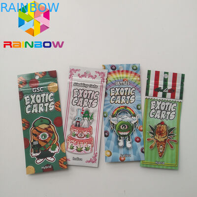 Holographic Vape Cartridge Kantung Plastik Kemasan Ziplock Cbd Troli Eksotis Minyak