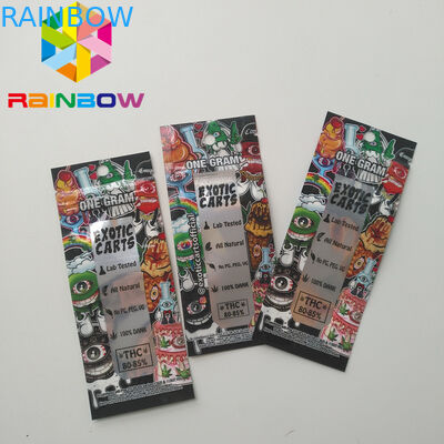 Holographic Vape Cartridge Kantung Plastik Kemasan Ziplock Cbd Troli Eksotis Minyak