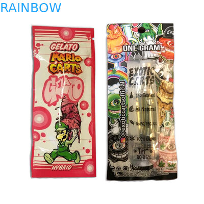 Holographic Vape Cartridge Kantung Plastik Kemasan Ziplock Cbd Troli Eksotis Minyak