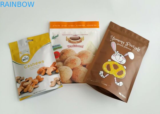 Tas Kemasan Makanan Kering Aluminium Plastik Zipper Top Untuk Benih Beras Bumbu Ikan