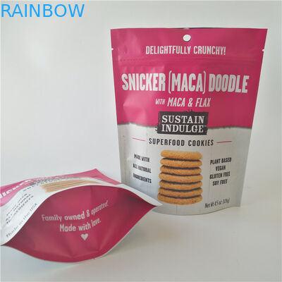 SGS Plastik Snack Bag Kemasan Logo Kustom Mylar Doypack Untuk Keripik Kentang / Biskuit