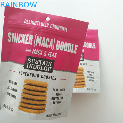 SGS Plastik Snack Bag Kemasan Logo Kustom Mylar Doypack Untuk Keripik Kentang / Biskuit