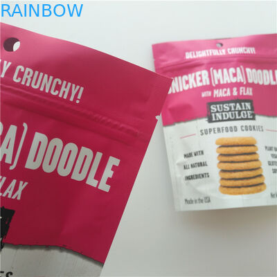 SGS Plastik Snack Bag Kemasan Logo Kustom Mylar Doypack Untuk Keripik Kentang / Biskuit