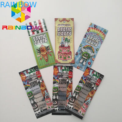 Mini Mylar Ziplock Bags, Mylar Makanan Kemasan Gerobak Eksotis Vape Cartridge Holographic