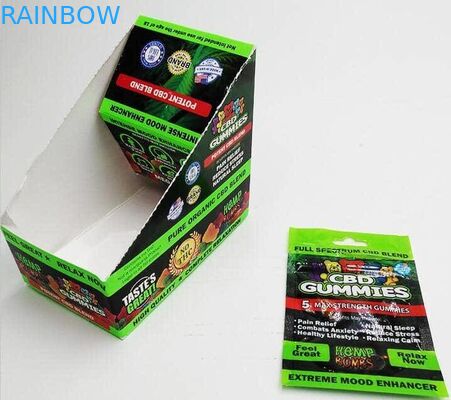 Printed Zipper Resealable Plastic Bag Packaging Cbd Gummy Permen Pouch Glossy Surface