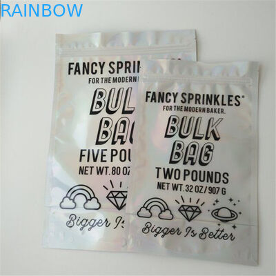 Garmen Holographic Foil Pouch Kemasan Ziplock Clear Front Untuk Sock / Underwear