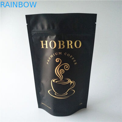 Kantong Teh yang Dapat Ditutup Kembali Dengan Kemasan Aluminium Foil Stand Up Coffee Bag Dengan Valve