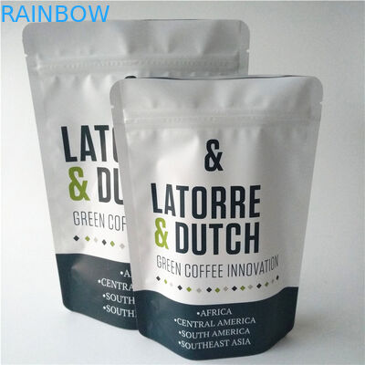 Kantong Teh yang Dapat Ditutup Kembali Dengan Kemasan Aluminium Foil Stand Up Coffee Bag Dengan Valve