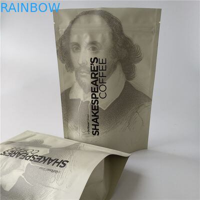 Kantong Teh yang Dapat Ditutup Kembali Dengan Kemasan Aluminium Foil Stand Up Coffee Bag Dengan Valve