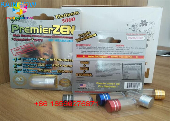 Sex Pill Blister Card Kemasan Kotak Display 3D Kapsul Kotak Kertas Dengan Lubang Ganda