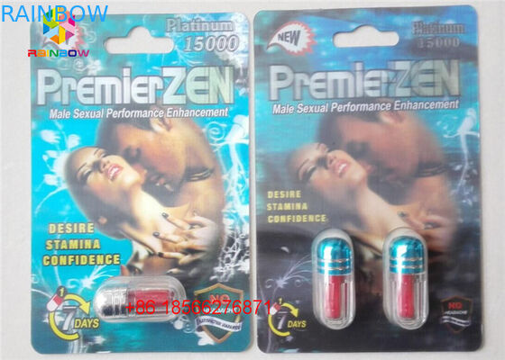 Sex Pill Blister Card Kemasan Kotak Display 3D Kapsul Kotak Kertas Dengan Lubang Ganda