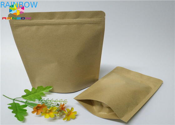 Kantong kertas Kraft yang disesuaikan, Kerajinan kacang, Gula makanan ringan, Kemasan jendela Ziplock