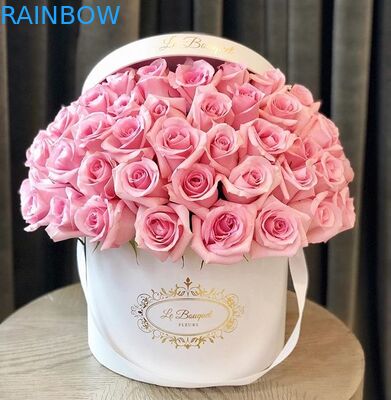 Kotak Kertas Tahan Air Daur Ulang Kemasan Karton Kotak Bunga Bulat Dengan Logo