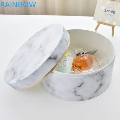 Kotak Kertas Tahan Air Daur Ulang Kemasan Karton Kotak Bunga Bulat Dengan Logo