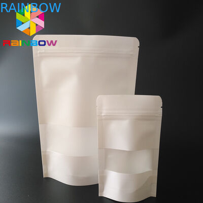 White Kraft Paper Cookies Bags Packaging, Kemasan Foil Bag Matte Surface Finish