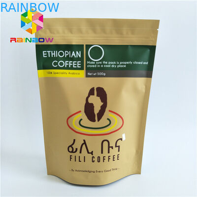 Bahan Kantong Plastik Kemasan Dilaminasi Ziplock Stand Up Bags Dengan One Way Valve