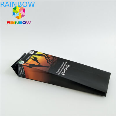 Kraft Paper Side Gusset Stand Up Coffee Kantong, Disegel Kantong Plastik Cetak Kustom