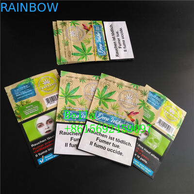 Clear Window Stand Up Zipper Pouch Cetak Kustom Untuk Kemasan Teh Herbal CBD Powerfood