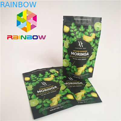 Matte Surface Finish Kantong Plastik Kemasan Zipper Stand Up Protein Powder Bag