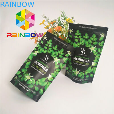 Matte Surface Finish Kantong Plastik Kemasan Zipper Stand Up Protein Powder Bag