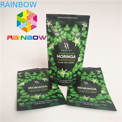 Matte Surface Finish Kantong Plastik Kemasan Zipper Stand Up Protein Powder Bag