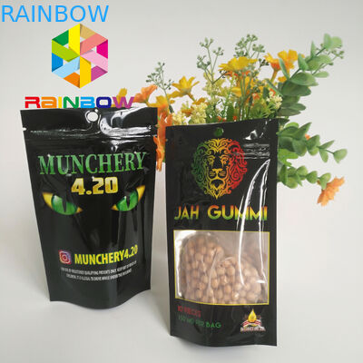 Dicetak Foil Mylar Ziplock Stand Up Kantung Mmj Weed Cannabis Packaging