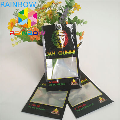 Dicetak Foil Mylar Ziplock Stand Up Kantung Mmj Weed Cannabis Packaging