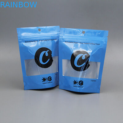 Kustom Herbal Dupa Kemasan 3.5g Cookies Bag Mylar Child Proof Dengan Clear Window