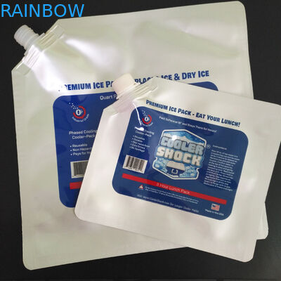 Shock Ice Spout Pouch Kemasan Tas Aluminium Foil Cooler Disesuaikan Untuk Makanan Beku