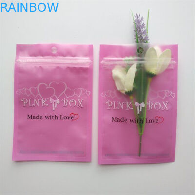 Tas Kemasan Kosmetik yang Dapat Dipulihkan Kembali Pink Eyelash Earrings Kalung Jewelry Zipper Pouch