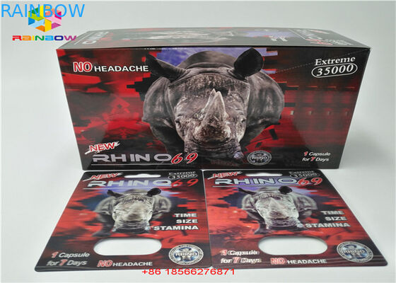 Seks pil kemasan kartu dan kotak display 3D Stiff Rox pil kertas kartu / kapsul kemasan kotak kertas dengan lubang ganda