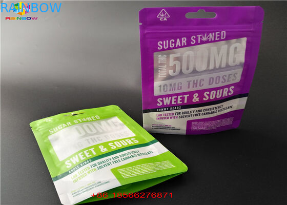 Anak Bukti Ritsleting Aluminium Foil Stand Up Pouch CBD / Cartridge Packingfor Gula Bubuk