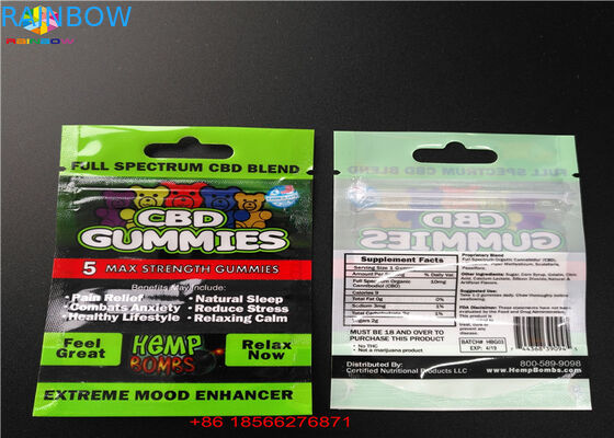 Anak Bukti Ritsleting Aluminium Foil Stand Up Pouch CBD / Cartridge Packingfor Gula Bubuk