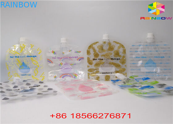 FDA / SGS Spout Bags Kemasan Aluminium Foil Stand Up Bags Untuk Makanan Cair / Minuman