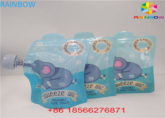 FDA / SGS Spout Bags Kemasan Aluminium Foil Stand Up Bags Untuk Makanan Cair / Minuman
