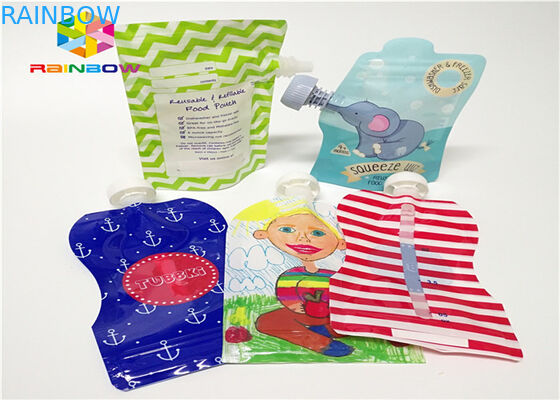 Aluminium Foil Stand Up Spout Pouch Kemasan Pencetakan Disesuaikan 120ml Plastik