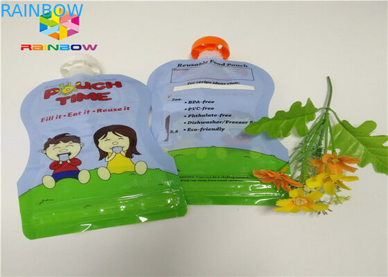 Aluminium Foil Stand Up Spout Pouch Kemasan Pencetakan Disesuaikan 120ml Plastik