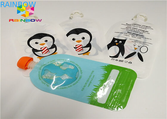 Aluminium Foil Stand Up Spout Pouch Kemasan Pencetakan Disesuaikan 120ml Plastik