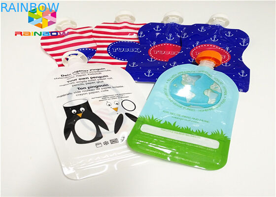 Aluminium Foil Stand Up Spout Pouch Kemasan Pencetakan Disesuaikan 120ml Plastik