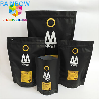 Kemasan Kantong Plastik Stand Up Cetak One Way Valve Ziplock Coffee Bag