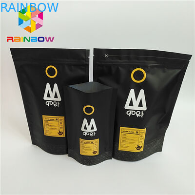 Kemasan Kantong Plastik Stand Up Cetak One Way Valve Ziplock Coffee Bag