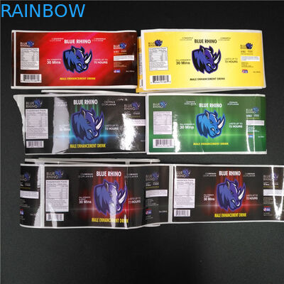 PVC Transparan Menyusut Lengan Label Barcode Metallic Holographic Untuk Kotak / Botol Pil