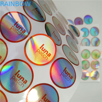 PVC Transparan Menyusut Lengan Label Barcode Metallic Holographic Untuk Kotak / Botol Pil