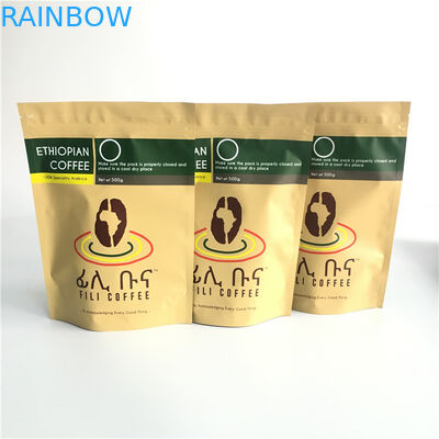 Waterproof Biodegradable Stand Up Coffee Kantong Pelangsing Matcha Green Tea Kraft Paper Bags