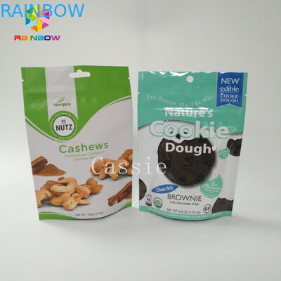 Gravure Printing Stand Up Aluminium Foil Bag Zipper Lock Disesuaikan Untuk Makanan Bubuk