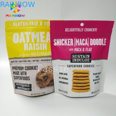 Plastik yang Dapat Dipulihkan Kembali Selesai Stand Up Pouch Snack Bag Kemasan Makanan Tahan Lama