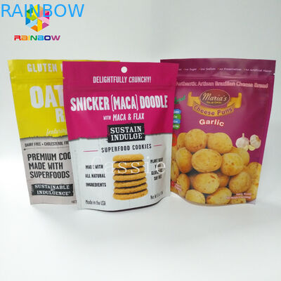 Makanan Snack Bag Packaging Zipper / Euro Hole Untuk Kemasan Kue Kacang 500g