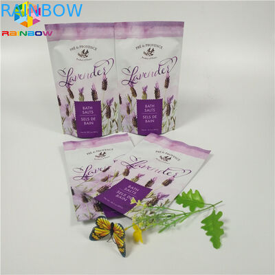 Kustom Matte Printing Foil Pouch Kemasan datar bawah Body Scrub Bag Dengan Zipper