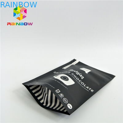 Aluminium Foil Stand Up Coffee Kantung Kemasan Ukuran Custom Dengan Valve / Zipper